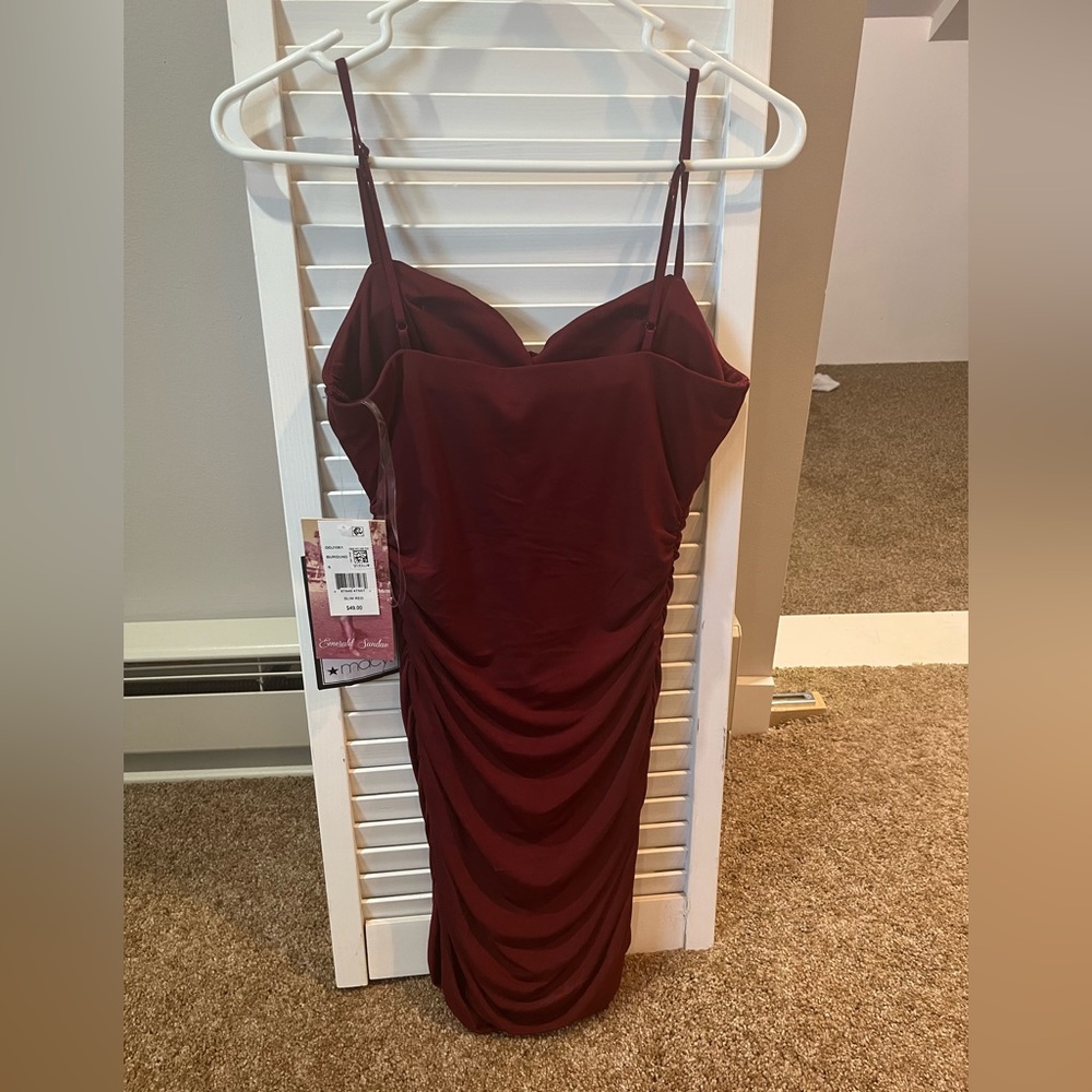 Red slim body con dress